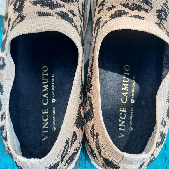 Vince Camuto Animal Print Keamalla Knit Slip On Shoes Size 10 Brown Black - Picture 6 of 12